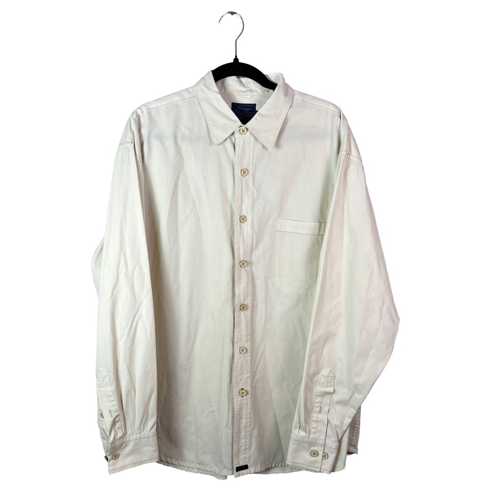 Vintage Tommy Bahama Indigo Palms Cream Button Shirt Men's L Old Money